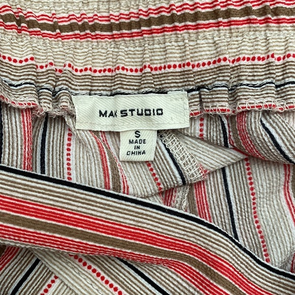 [S] Max Studio Striped Tie Front Wide Leg Cropped Pants - Picture 5 of 6